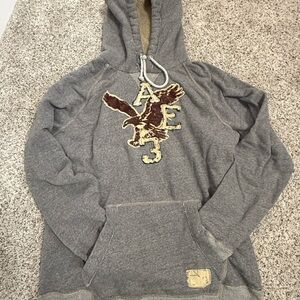 American Eagle Outfitters Gray Hoodie with Moose Patch